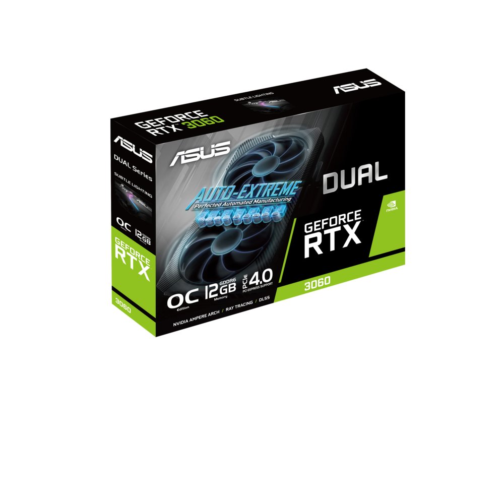 ASUS GeForce RTX 3060 DUAL O12G V2 | 12GB GDDR6 VRAM | Videokaart | GPU | Nvidia - Matmuis - Matmuis