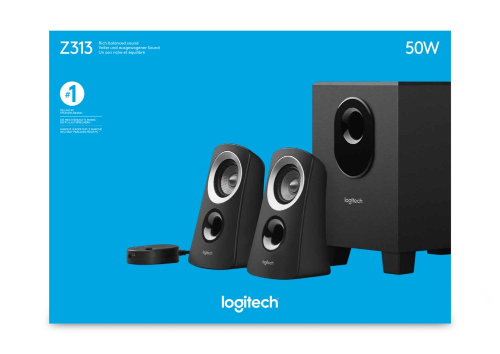 Logitech Z313 | 2.1 Luidsprekerset | Krachtig Stereo Geluid | 50W RMS - Matmuis - Matmuis