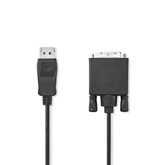 Nedis CCGL37200BK20 | DisplayPort-naar-DVI-D video kabel | 2 m | DisplayPort Male naar DVI-D 24+1-pin Male | Full HD 1080p | Zwart - Matmuis - Matmuis