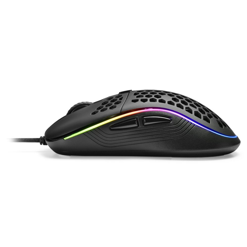 Sharkoon Light² S | Bekabelde Gaming Muis | Links- en Rechtshandig | USB-A | 6200 DPI | Zwart - Matmuis - Matmuis