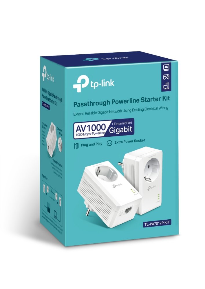 TP-Link AV1000 | Powerline Adapter Set | 1000 Mbps | Gigabit Ethernet | Starter Kit - Matmuis