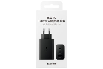 Samsung EP-T6530 | Oplader 65W | 2x USB-C & 1x USB-A | Zwart