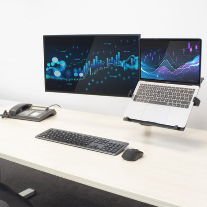 ACT AC8305 | Notebookstandaard tot 15.6" & Monitorarm tot 32" | Zwart - Matmuis - Matmuis