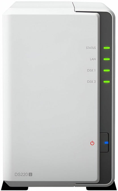 Synology DiskStation DS220J NAS 4TB | 2 Drive Bays | Inclusief 2 x 2TB HDD | 1x Gigabit Ethernet | Wit