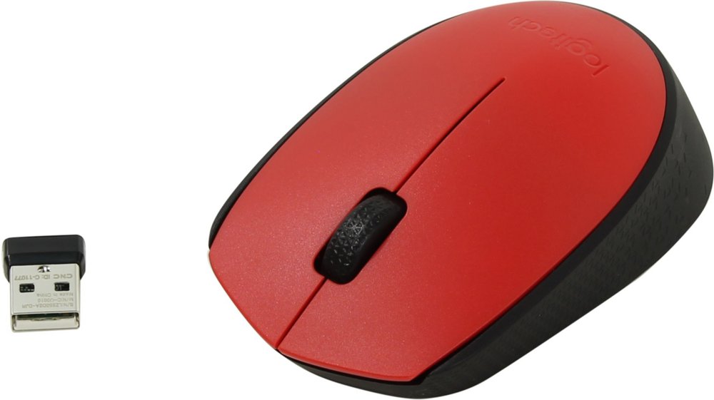 Logitech M171 | Draadloze Muis | Links- en Rechtshandig | RF | 1000 DPI | Rood/Zwart - Matmuis