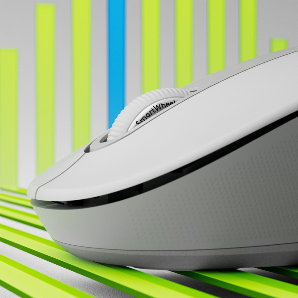 Logitech Signature M650 | Draadloze Muis | Linkshandig | RF + Bluetooth | 2000 DPI | Wit - Matmuis - Matmuis