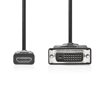 Nedis CCGL34800BK20 | HDMI-naar-DVI-D video kabel | 2 m | HDMI Type A (Standaard) naar DVI-D | Full HD 1080p | Zwart - Matmuis - Matmuis