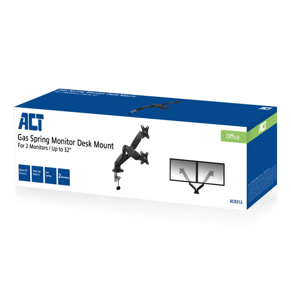 ACT AC8312 | Verstelbare Monitor-bureaubeugel | Tot 32