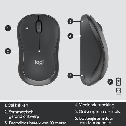 Logitech MK295 Silent | Draadloze Muis en Toetsenbordcombo | QWERTY - Matmuis - Matmuis