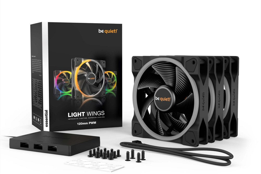 be quiet! Light Wings | 120mm PWM Behuizingsventilator | Zwart | 3 Stuks - Matmuis - Matmuis