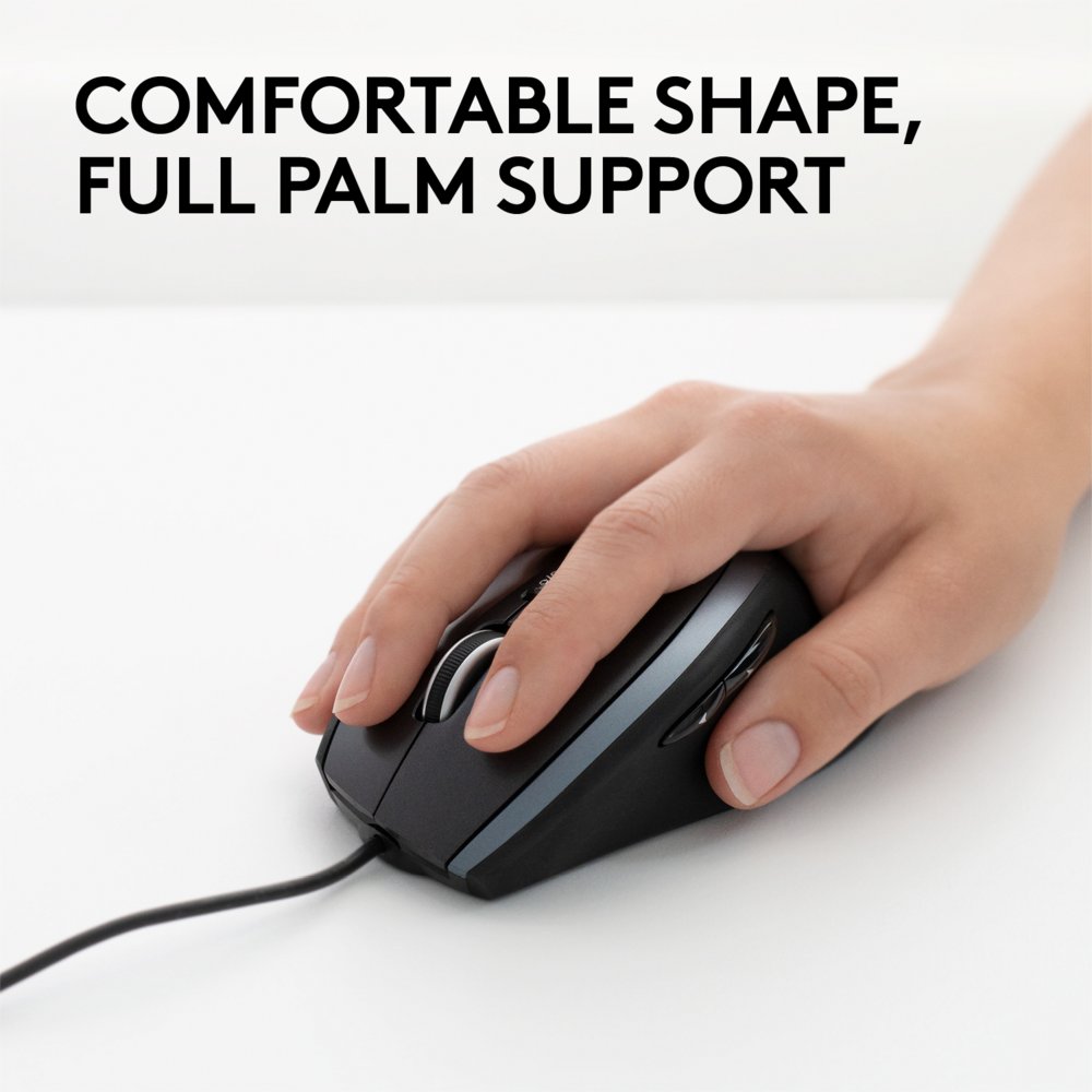 Logitech M500 | 1000 DPI Laser Sensor | Bedrade USB Muis | 7 Knoppen | Supersnel Scrollwiel | Rechtshandig | Zwart - Matmuis - Matmuis