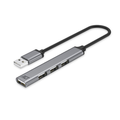 ACT AC6225 | USB 2.0 Interface Hub | 480 Mbit/s | Grijs - Matmuis - Matmuis