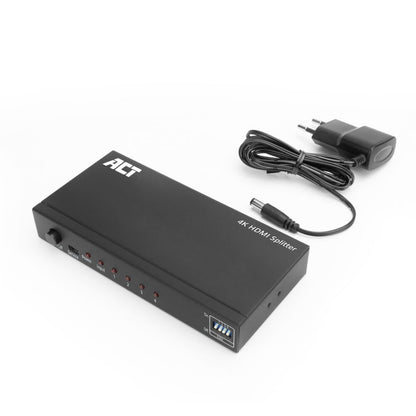 ACT AC7831 | HDMI Splitter | 1 Ingang, 4 Uitgangen | 4K @ 60Hz | Zwart - Matmuis - Matmuis
