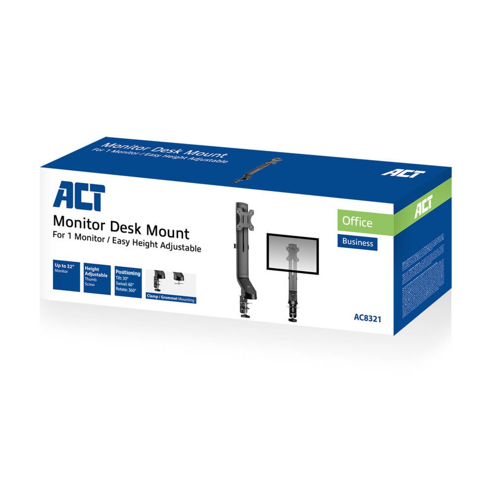 ACT AC8321 | In Hoogte Verstelbare Monitor-bureaubeugel | Tot 32