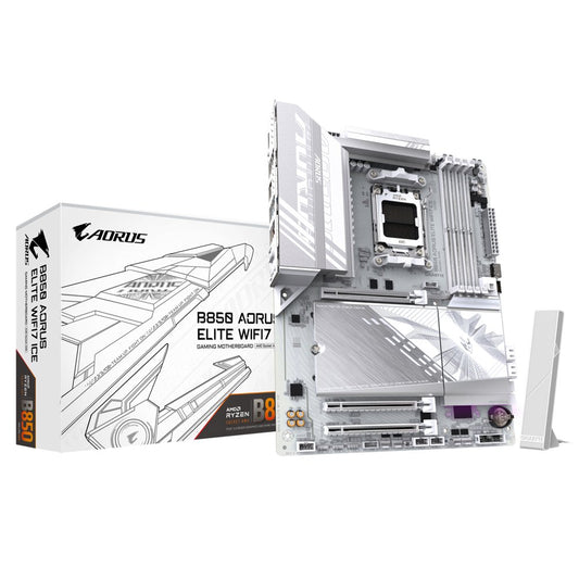 Gigabyte B850 AORUS ELITE WIFI7 ICE | Socket AM5 | AMD B850 | 4xDDR5 | ATX | Moederbord - Matmuis - Matmuis