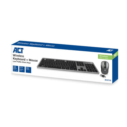 ACT AC5710 | Draadloze Muis en Toetsenbordcombo | QWERTY - Matmuis - Matmuis