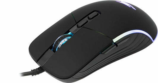 Baracuda NAUTILUS RGB | Bekabelde Gaming Muis | Rechtshandig | USB-A | 12800 DPI | Zwart - Matmuis - Matmuis
