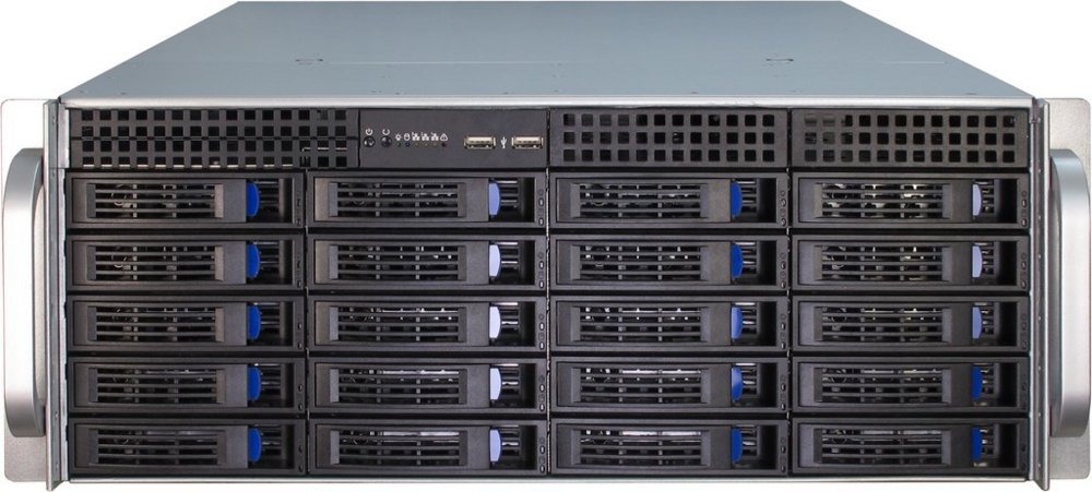 Inter-Tech IPC 4U-4420 | Server Rack Case | Zwart/Roestvrijstaal - Matmuis