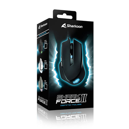 Sharkoon SHARK Force II | Bekabelde Gaming Muis | Rechtshandig | USB-A | 4200 DPI | Zwart - Matmuis - Matmuis
