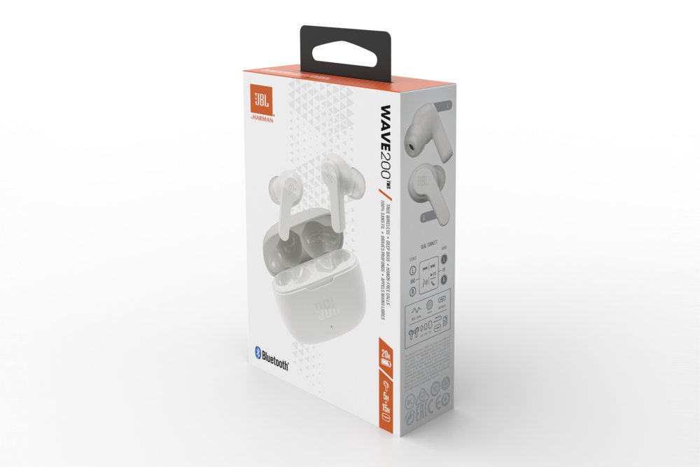 JBL Wave 200 TWS | Draadloze In-ear Bluetooth Headset | Wit - Matmuis - Matmuis