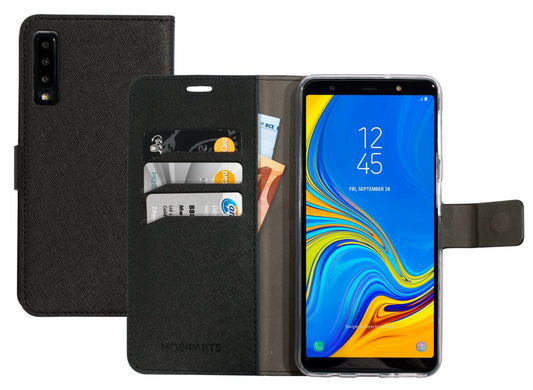 Mobiparts Saffiano Wallet Case | Samsung Galaxy A7 (2018) | Black - Matmuis - Matmuis