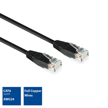 ACT netwerkkabel | Cat6 | U/UTP (UTP) | 10 m | Zwart | AC4010 - Matmuis - Matmuis