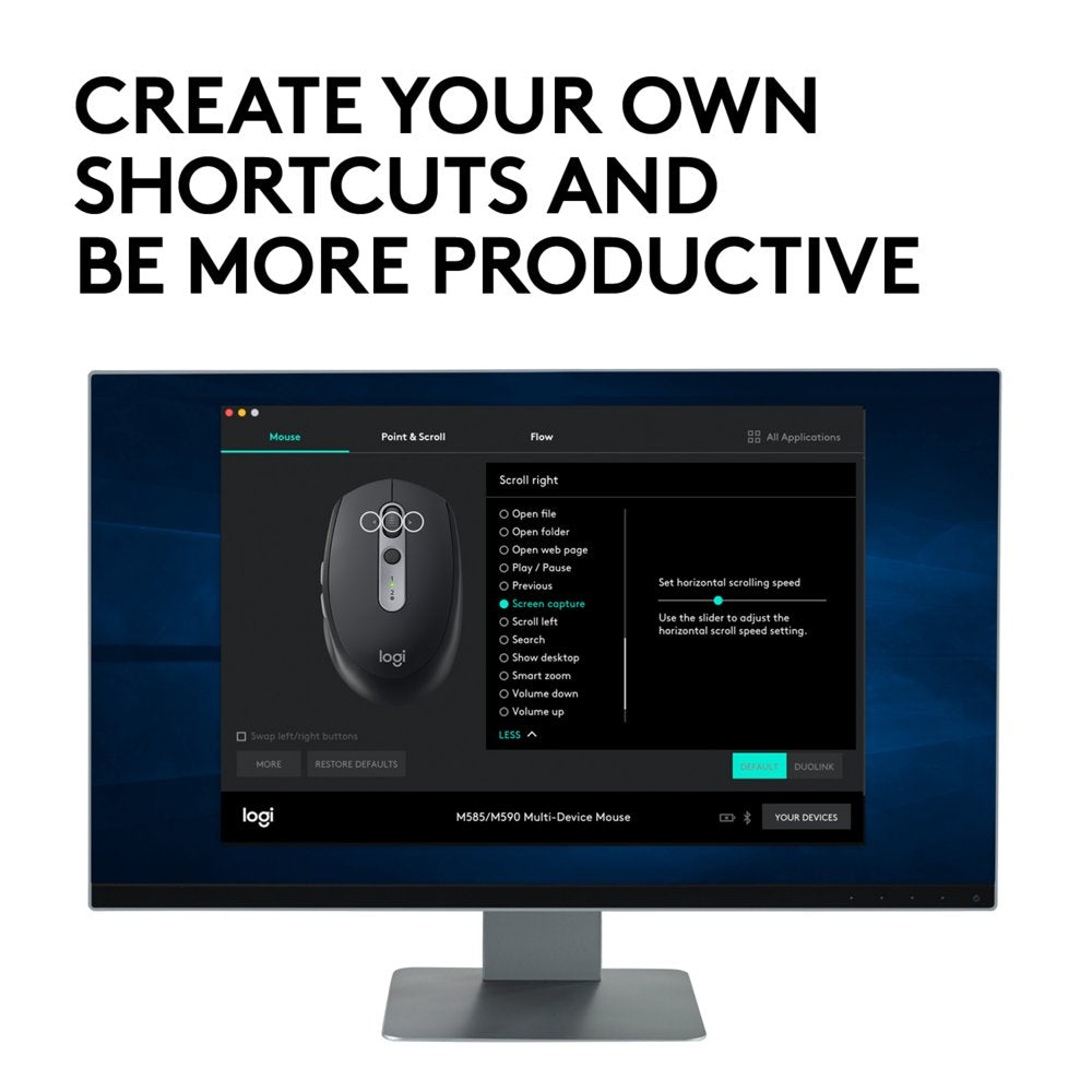 Logitech M590 Multi-Device Silent | Draadloze Muis | Rechtshandig | RF + Bluetooth | 1000 DPI | Zwart - Matmuis - Matmuis