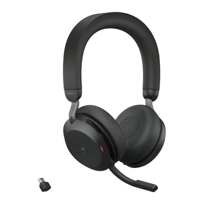 Jabra Evolve2 75 | Draadloze Headset USB-C Adapter | MS Teams | Zwart - Matmuis - Matmuis