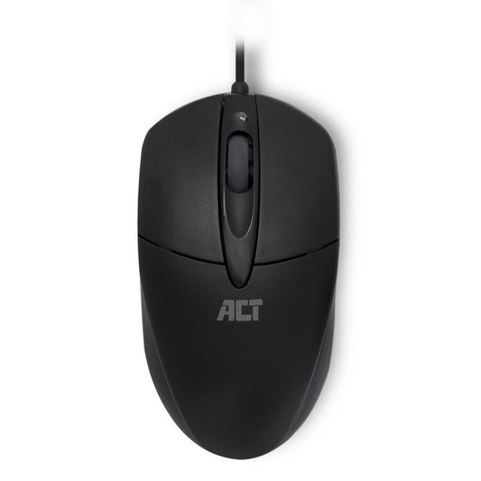 ACT AC5005 | Bedrade Muis | Links- en Rechtshandig | USB-A | 1000 DPI | Zwart - Matmuis - Matmuis