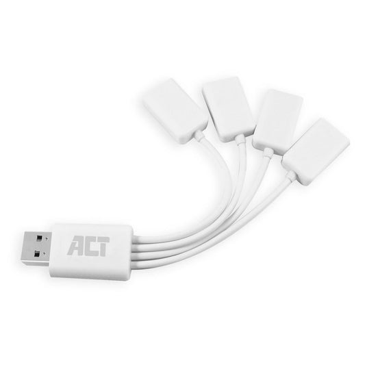 ACT AC6210 | Interface Hub | USB 3.2 Gen 1 (3.1 Gen 1) Type-A | 480 Mbit/s | Wit - Matmuis - Matmuis