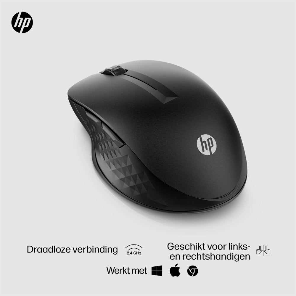 HP 430 | Multi-Device Draadloze Muis | Links- en Rechtshandig | RF + Bluetooth | 1200 DPI | Zwart - Matmuis - Matmuis