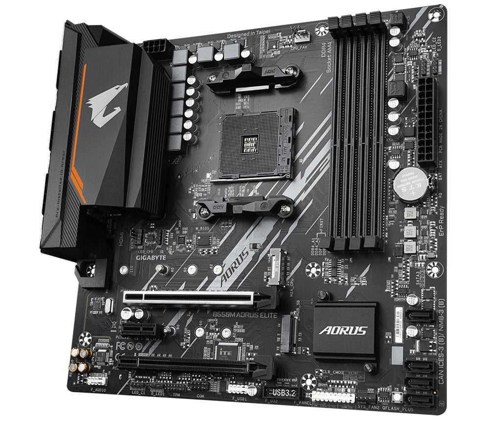 Gigabyte B550M AORUS ELITE | Socket AM4 | AMD B550 | 4xDDR4 | Micro-ATX | Moederbord - Matmuis - Matmuis