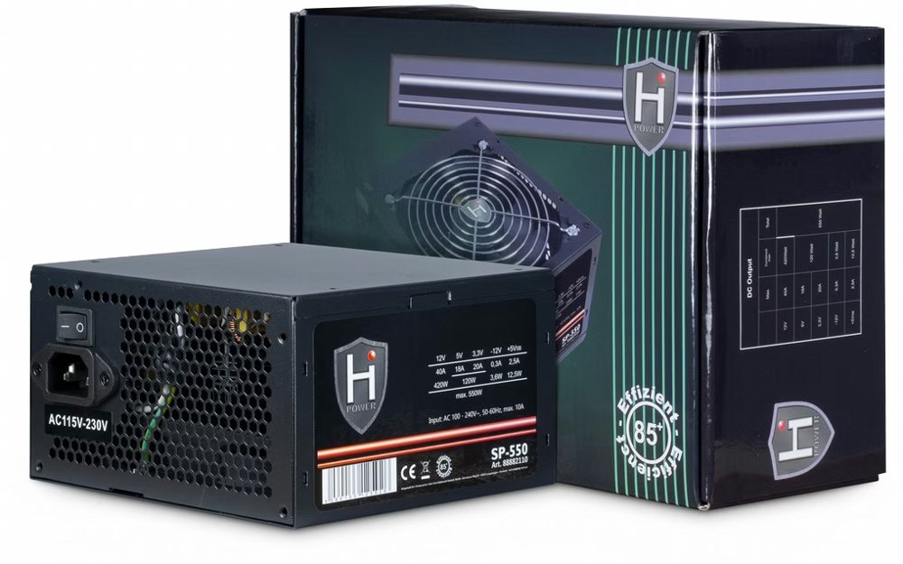 Inter-Tech HiPower SP-550 | 550 Watt ATX PSU | Niet Modulair | Power Supply | Voeding - Matmuis - Matmuis