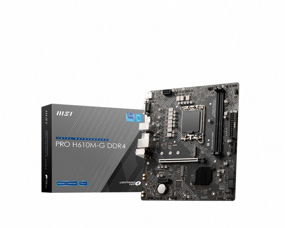 MSI PRO H610M-G | Socket LGA 1700 | Intel H610 | 2xDDR4 | Micro-ATX | Moederbord - Matmuis - Matmuis