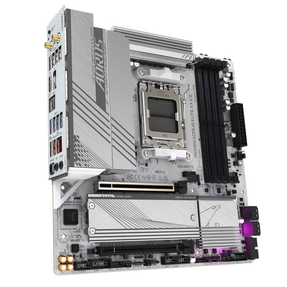 Gigabyte B650M AORUS ELITE AX ICE | Socket AM5 | AMD B650 | 4xDDR5 | Micro ATX | Moederbord - Matmuis - Matmuis