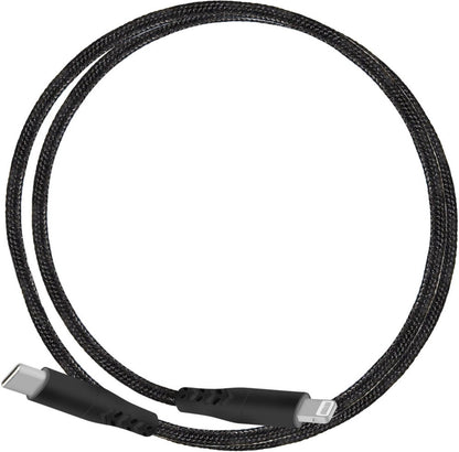 Mobiparts Rugged kabel | USB-C naar Lightning | 1 m | Zwart | MP-113062