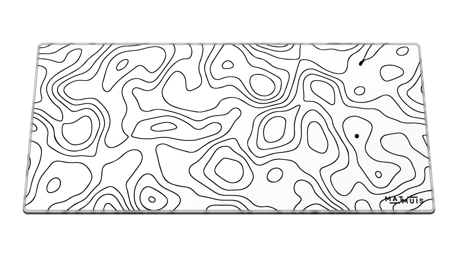 XXL muismat Topo Vector White 90x40 cm schuin van boven