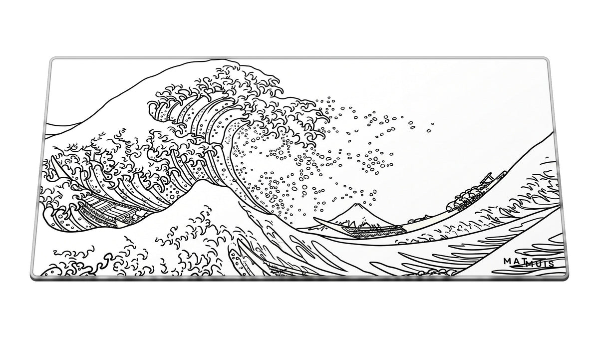 XXL Muismat | Wave Trace White