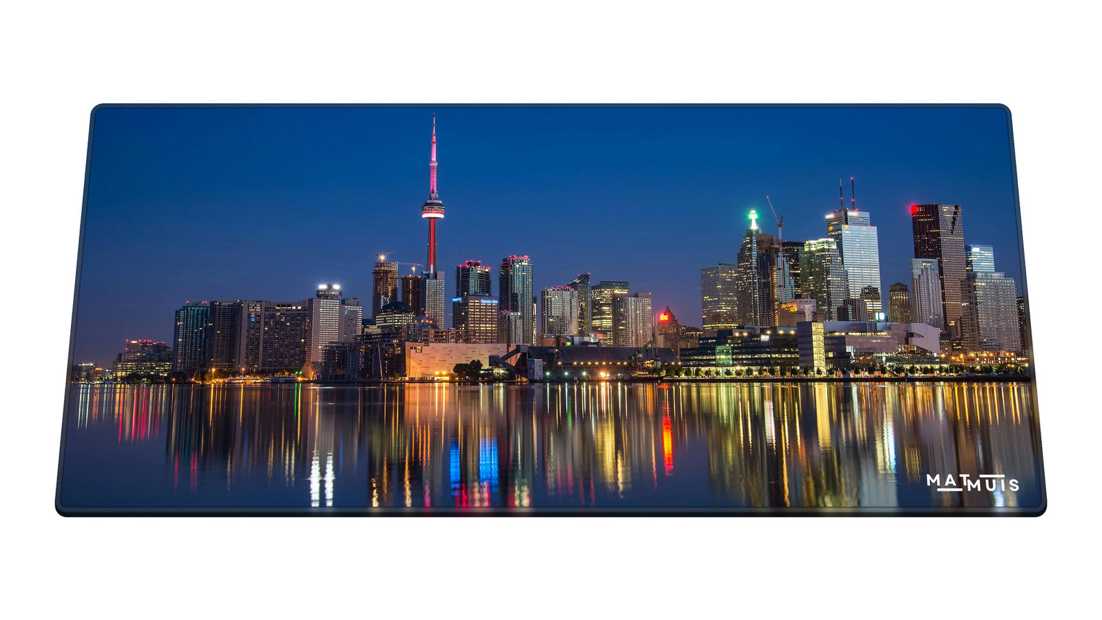 XXL muismat City Scene Toronto 90x40 cm schuin van boven