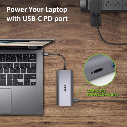 Acer 12-in-1 USB-C Docking Station | Dual HDMI | DisplayPort | Gigabit Ethernet | USB 3.2 Gen 1 - Matmuis
