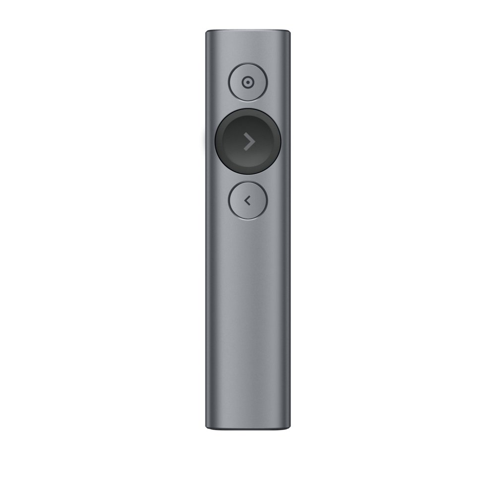 Logitech Spotlight Presenter | Draadloos | Bluetooth & USB 2.4 GHz | Bereik tot 30 meter | Grijs - Matmuis - Matmuis