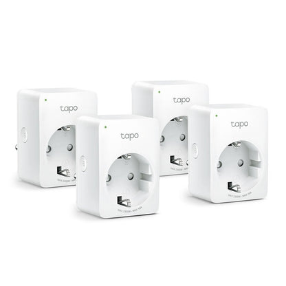 TP-Link Tapo P100 (4-pack) | Slimme Wi-Fi-stekker | 2300W | Spraakbesturing | Schema & Timer | Compact ontwerp | Wit - Matmuis
