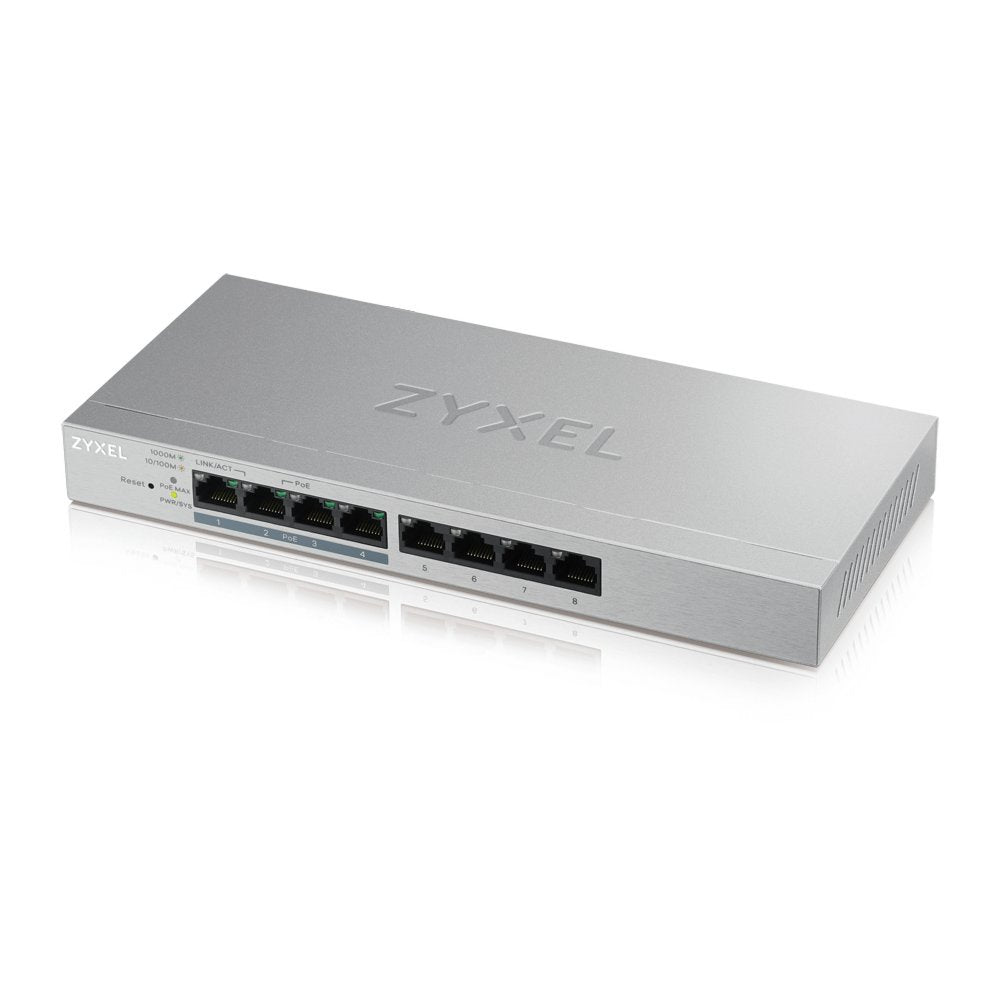 Zyxel GS1200-8HP v2 | Managed Switch | 8 Poorten | Gigabit Ethernet | PoE | Grijs - Matmuis