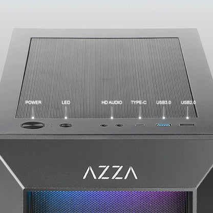 Case Azza Sentinel | Midi Tower | RGB | Zwart - Matmuis