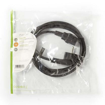 Nedis CEGP10000BK20 | 2 m Stroomkabel | Type F (CEE 7/7) Haaks naar IEC-320-C13 | Zwart | 10A | PVC - Matmuis - Matmuis