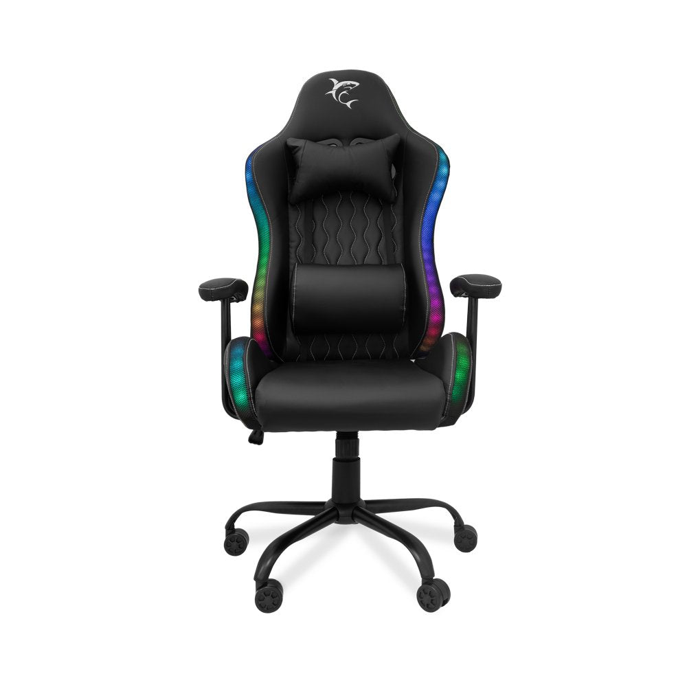 White Shark INDIANAPOLIS | Gamestoel met RGB-verlichting | Belastbaar tot 120 kg - Matmuis - Matmuis