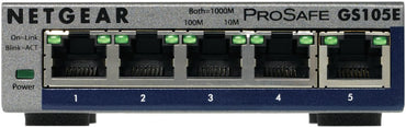 Netgear GS105E-200PES | 5-poorts Gigabit Smart Managed Plus Switch | VLAN/QoS | Webbeheer | Compact - Matmuis