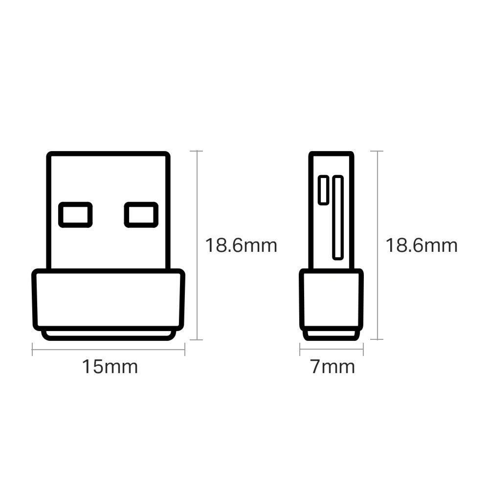 TP-Link Archer T2U Nano | Wi-Fi 5 USB Adapter | Dual-band (2,4 GHz / 5 GHz) | 600 Mbps | USB 2.0 - Matmuis - Matmuis