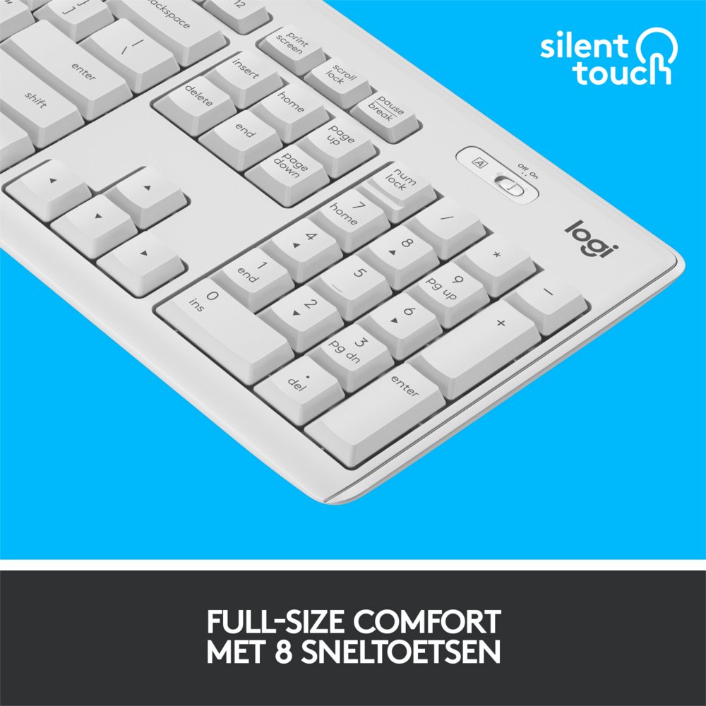 Logitech MK295 toetsenbord RF Draadloos QWERTY US International Wit - Matmuis - Matmuis
