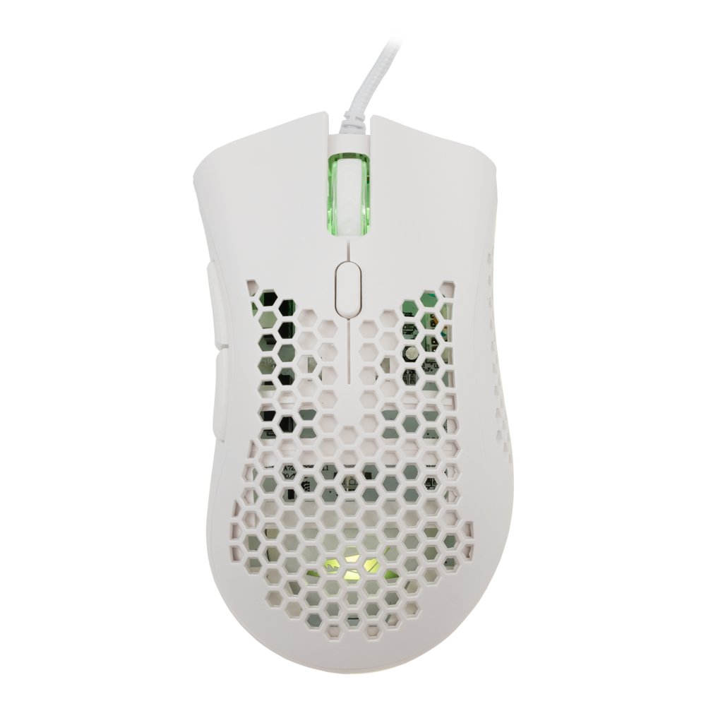 Baracuda CORAL RGB | Bedrade Gaming Muis | USB-A | 12800 DPI | Wit - Matmuis - Matmuis